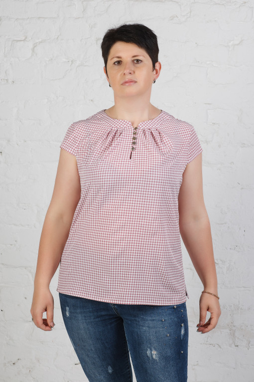 Летняя блуза на пуговицах б-612