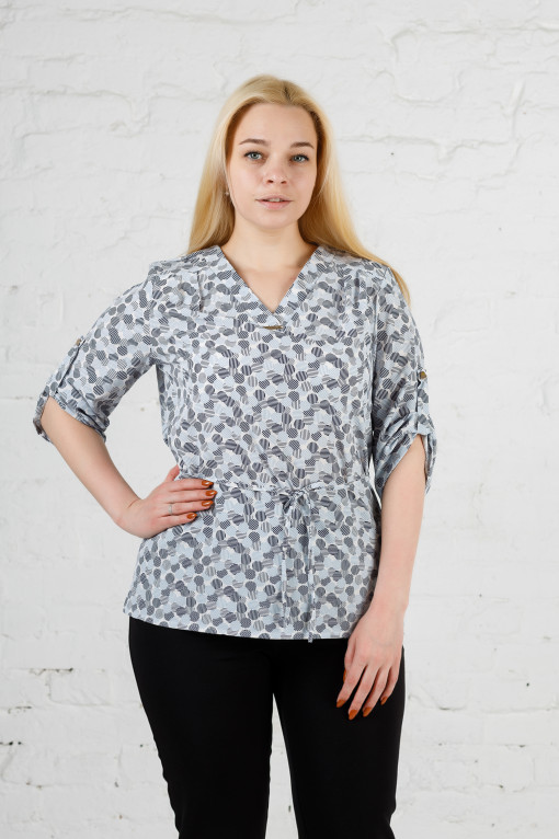 Элегантная женская блуза б-903 кружок