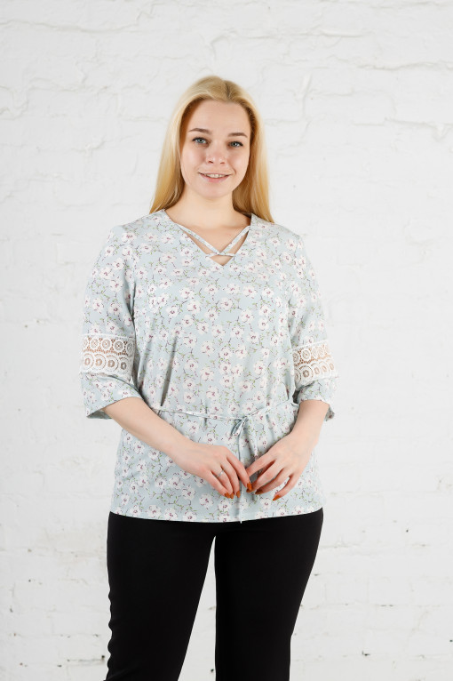 Элегантная женская блуза цветок б-907