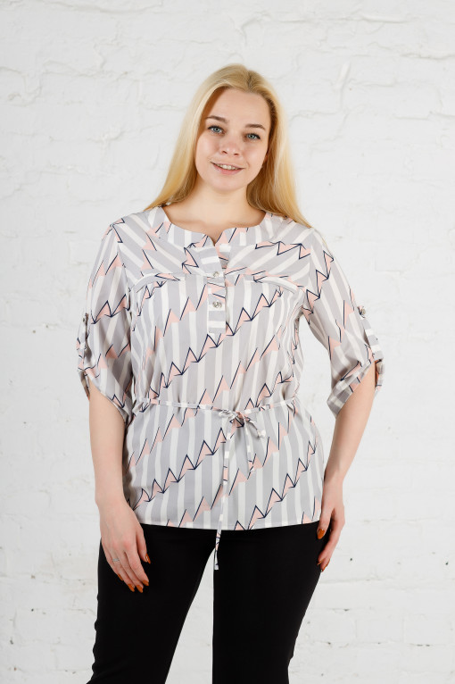 Элегантная женская блуза б-893 серая пудра