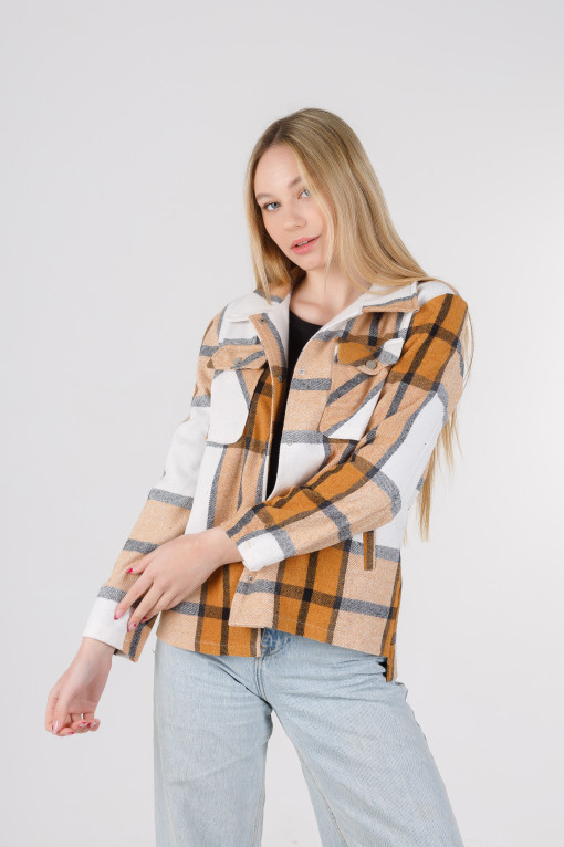 Весенняя рубашка-кардиган жёлтая