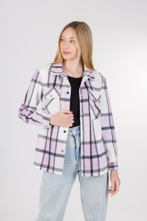 Весенняя рубашка-кардиган фиолет