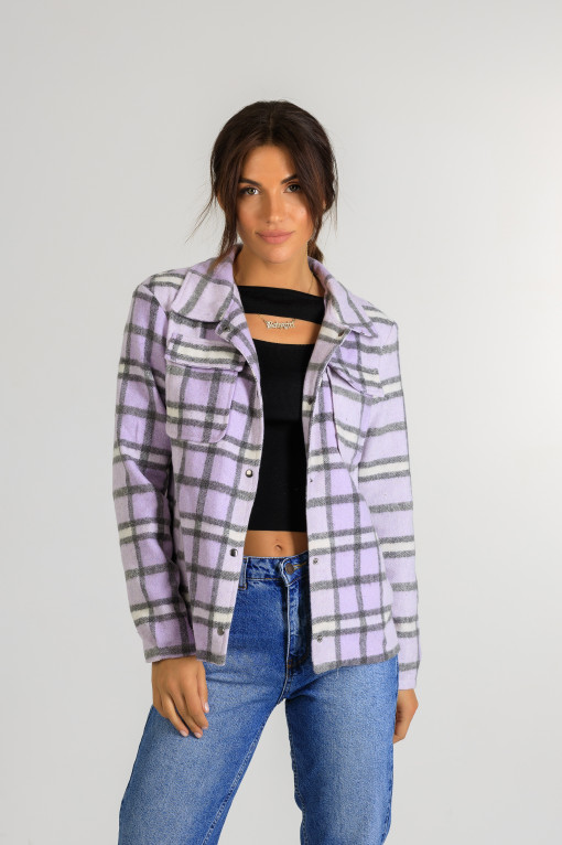 Весняна сорочка-кардиган р 875 світло фіолетова