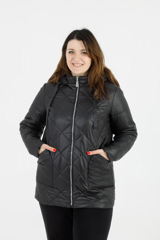 Демісезонна жіноча куртка чорного кольору Кері