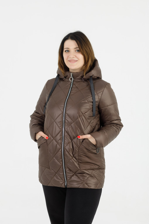 Демісезонна жіноча куртка шоколадного кольору Кері