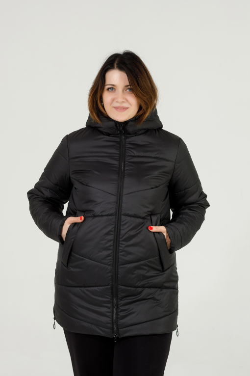 Демісезонна жіноча куртка чорного кольору Паула
