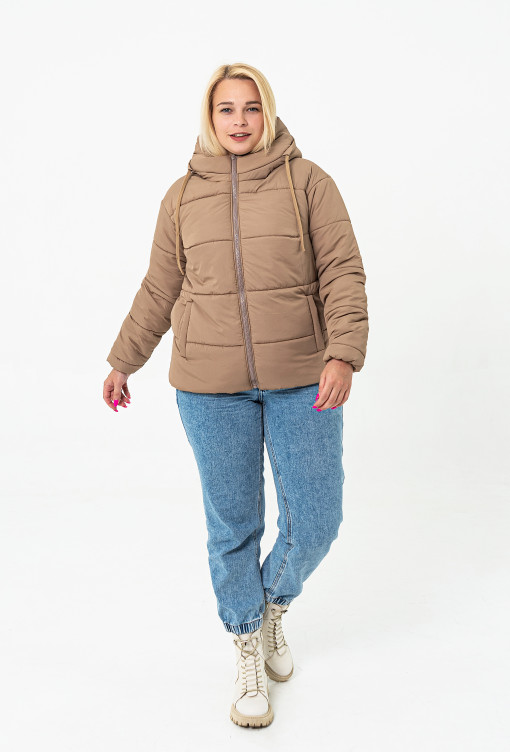 Демісезонна жіноча куртка бежевого кольору Тахо батал