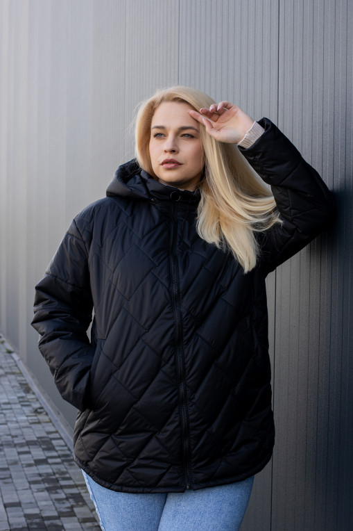 Демісезонна куртка чорного кольору к-287