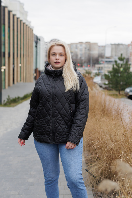 Демісезонна куртка чорного кольору к-286