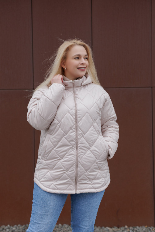 Демисезонная куртка пудрового цвета к-287