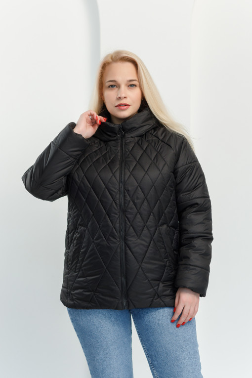 Демісезонна куртка чорного кольору к-267