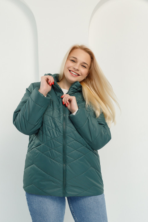 Демісезонна куртка зеленого кольору к-274