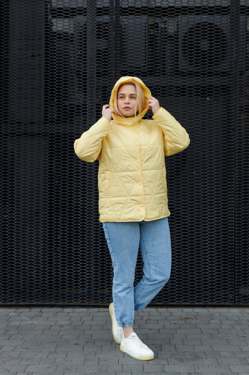 Демісезонна куртка банананового кольору к-276