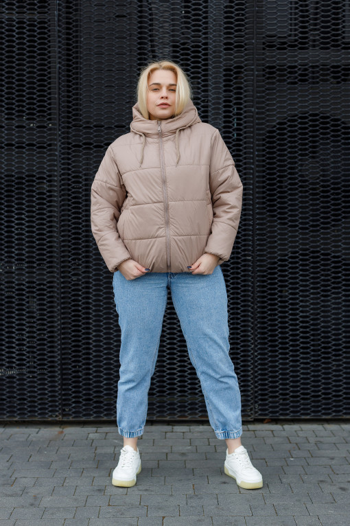 Демісезонна куртка пісочного кольору к-294