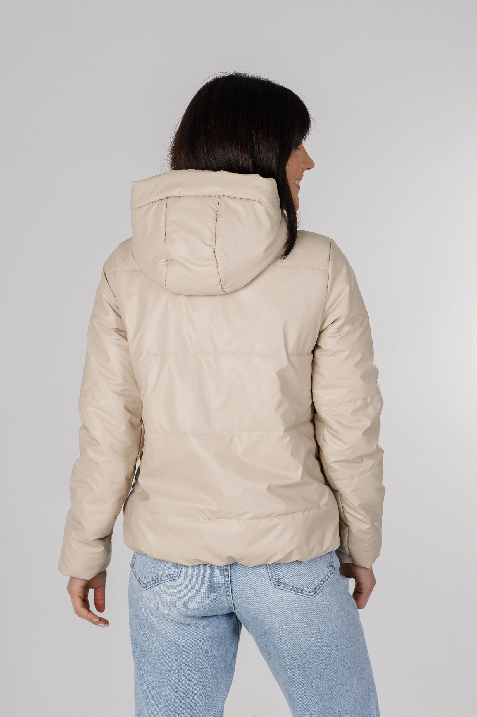Молочна куртка для дівчини з еко-шкіри Франкі
