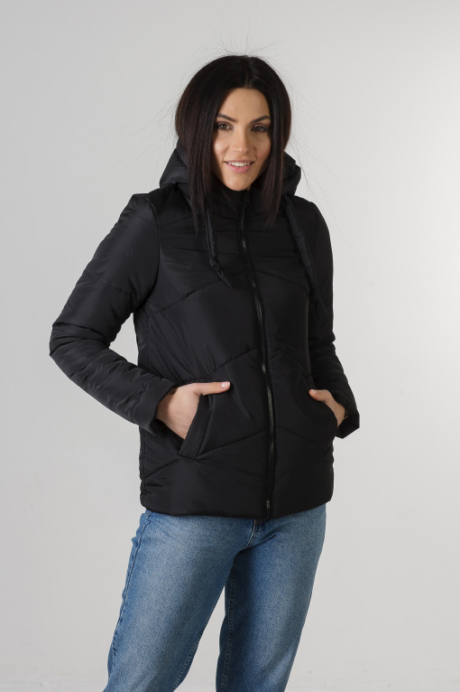 Чёрная демисезонная куртка Пинки