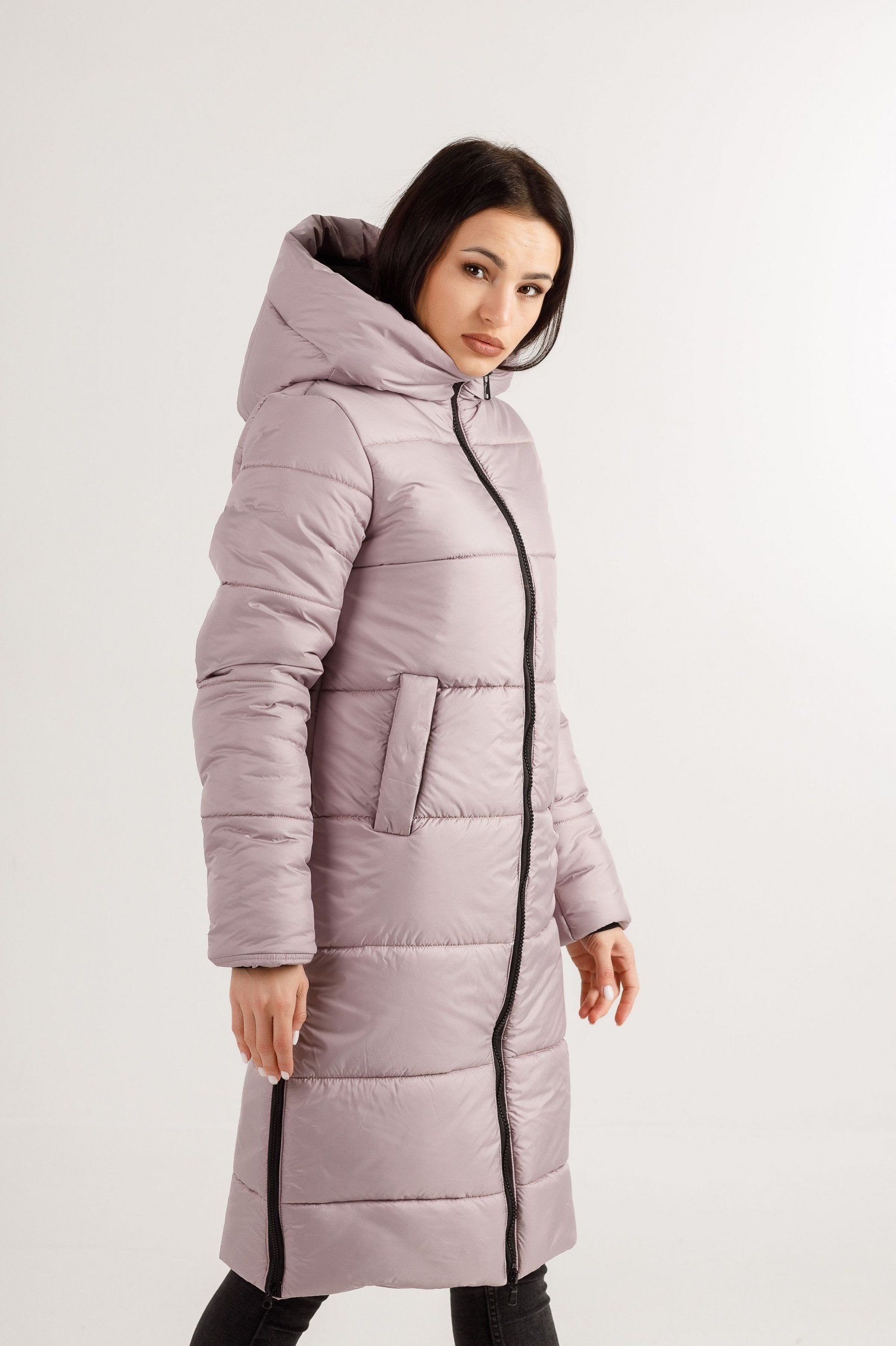 Зимнее пальто розового цвета Дарси