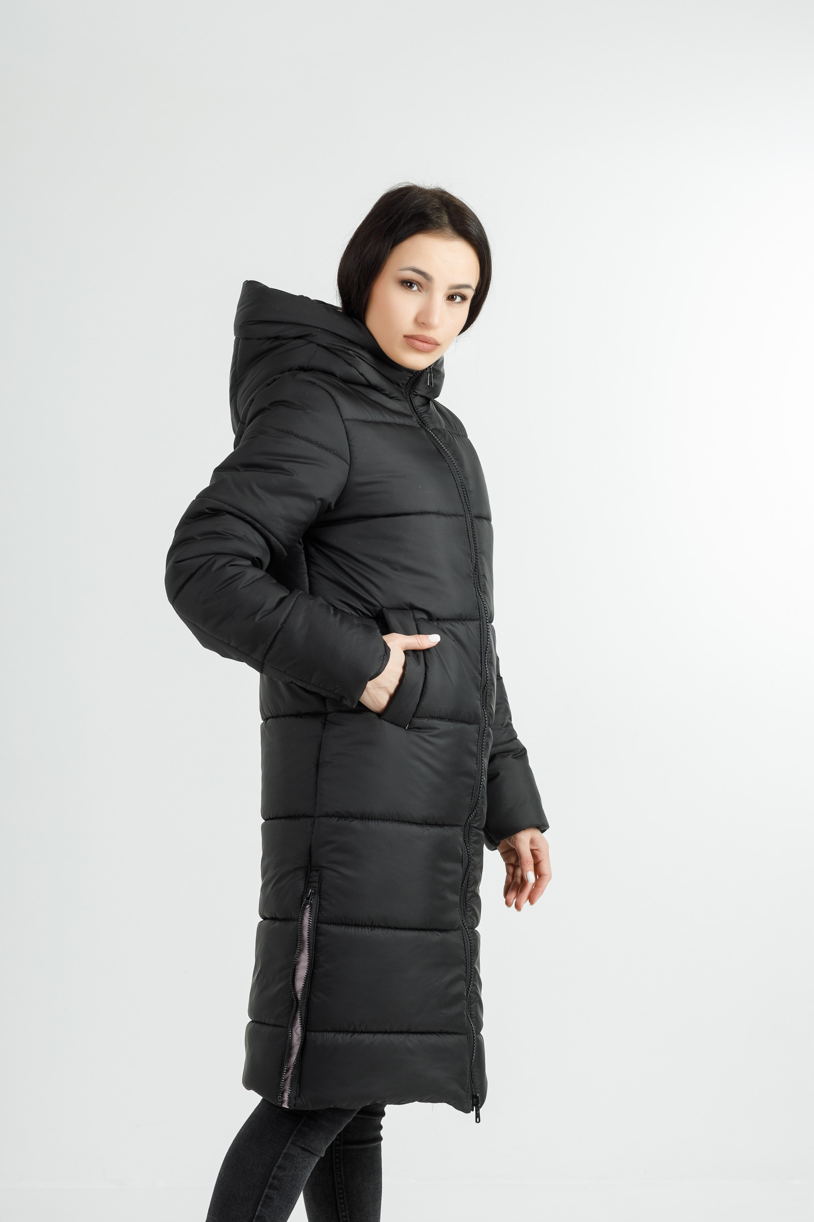 Зимове пальто чорного кольору Дарсі