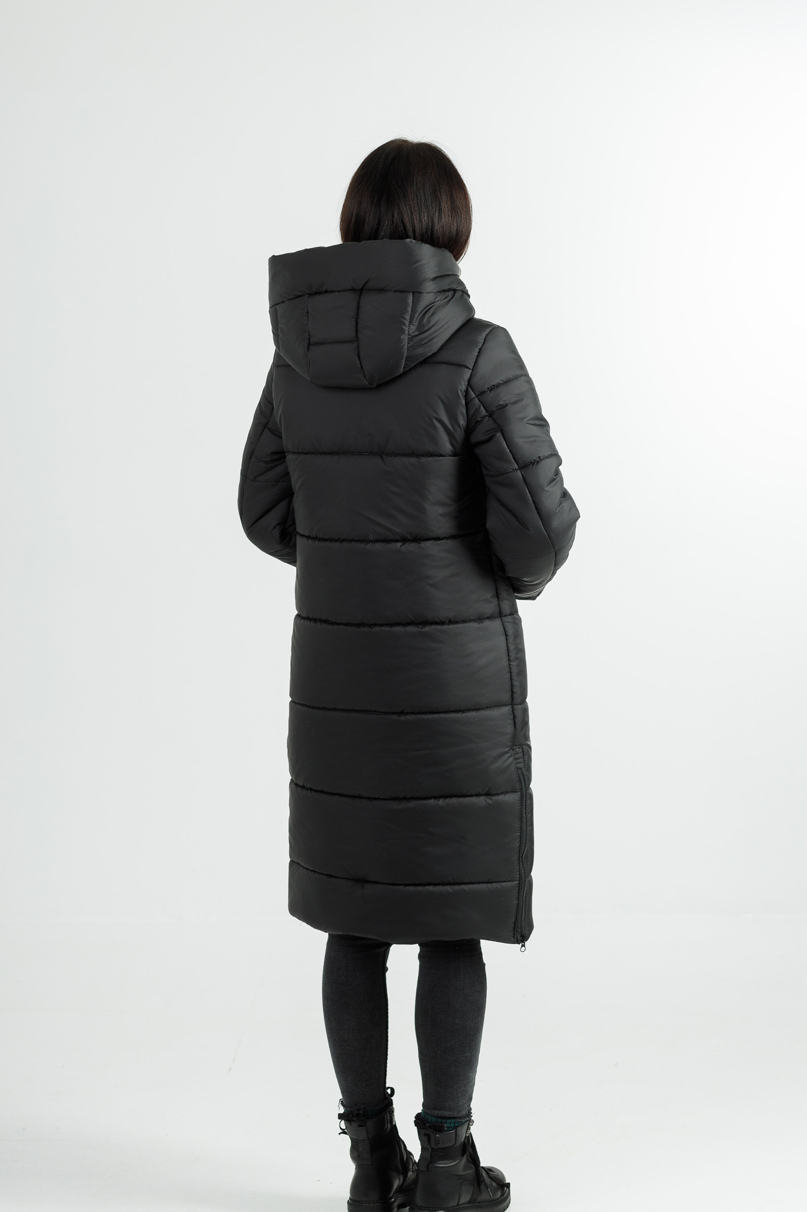 Зимнее пальто чёрного цвета Дарси