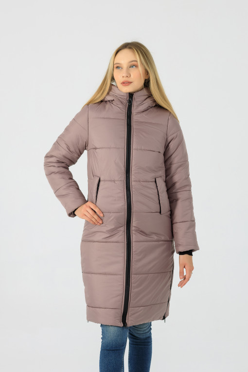Зимнее женское пальто Дарси пудра