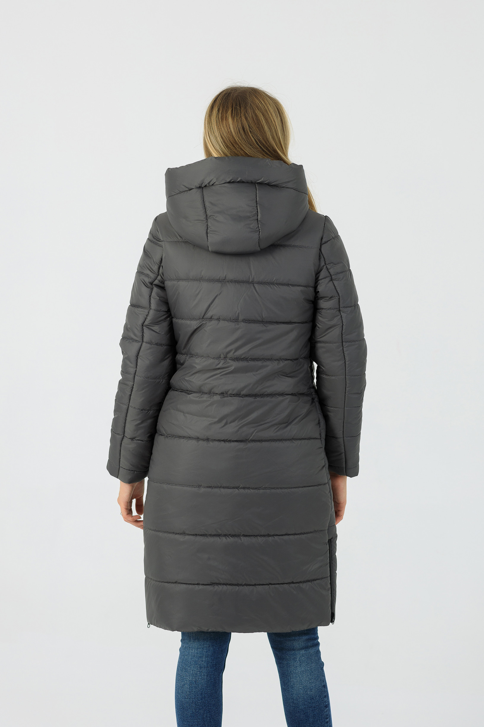 Зимове жіноче пальто Шейла сірого кольору