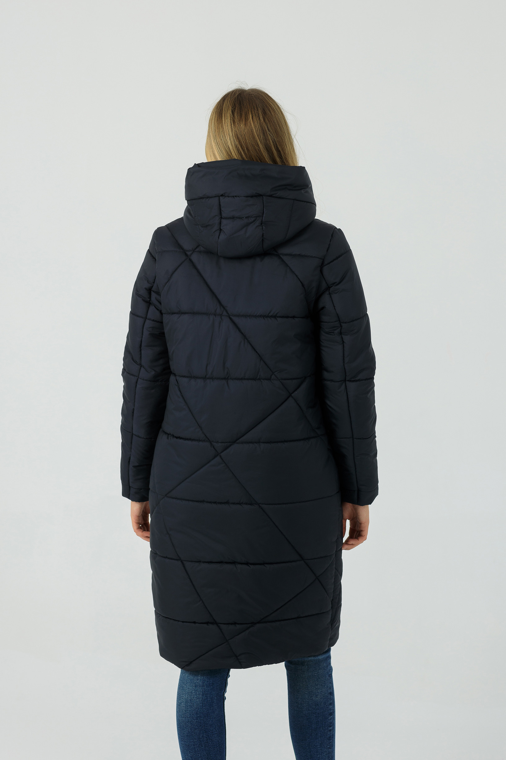 Зимове жіноче пальто Марі темно синього кольору
