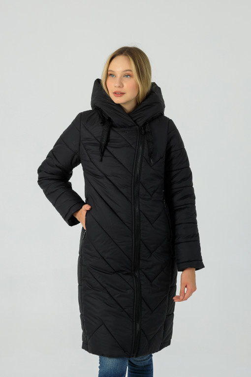 Зимове пальто чорного кольору Грейс