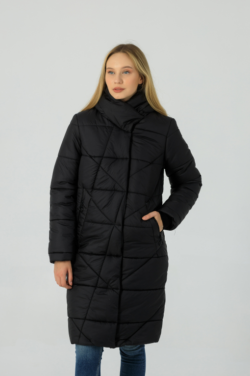 Зимове жіноче пальто Марі чорного кольору