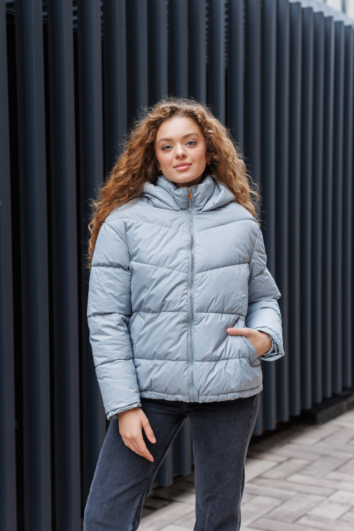 Зимовий молодіжний пуховик КП-340 блакитного кольору