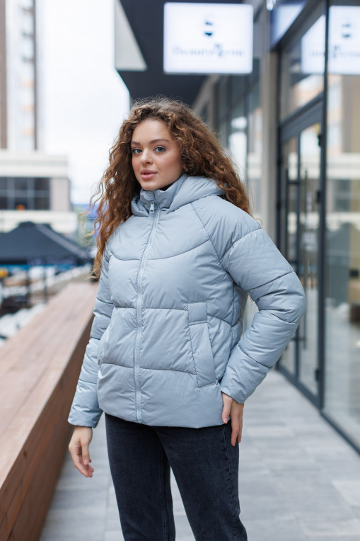 Зимовий молодіжний пуховик КП-347 блакитного кольору