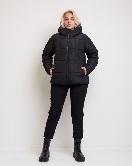 Демісезонна жіноча куртка чорного кольору Тахо батал