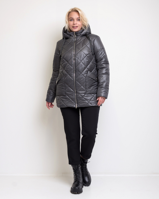 Зимняя женская куртка серого цвета Кери