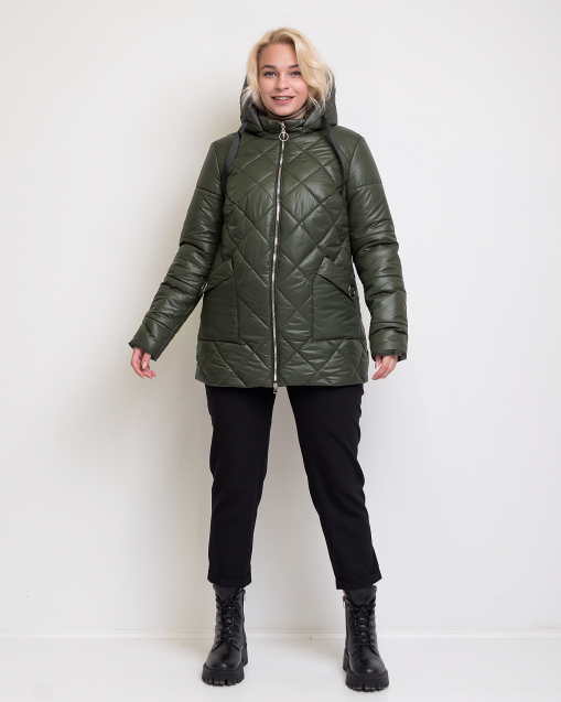 Зимняя женская куртка зелёного цвета Кери