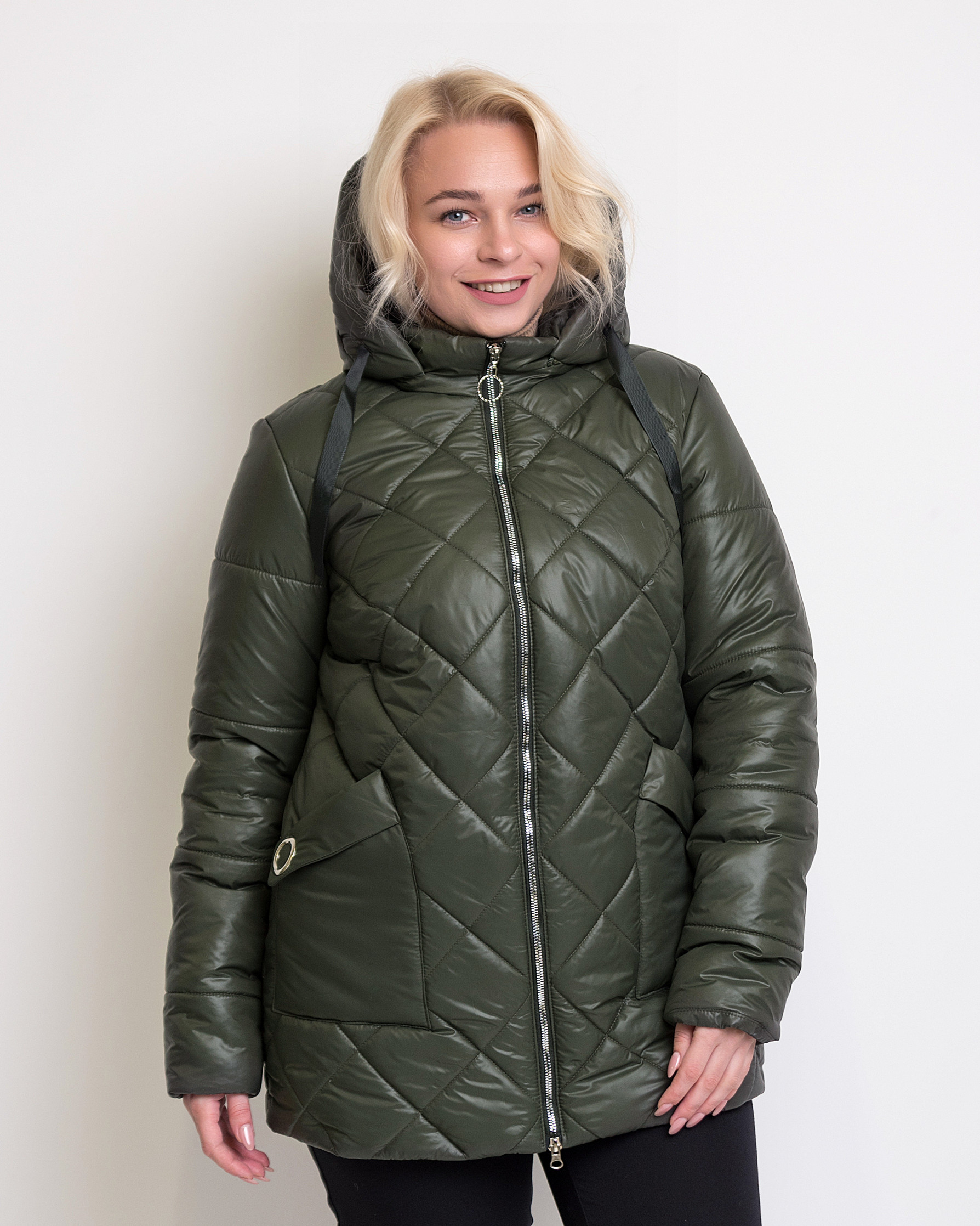 Зимняя женская куртка зелёного цвета Кери