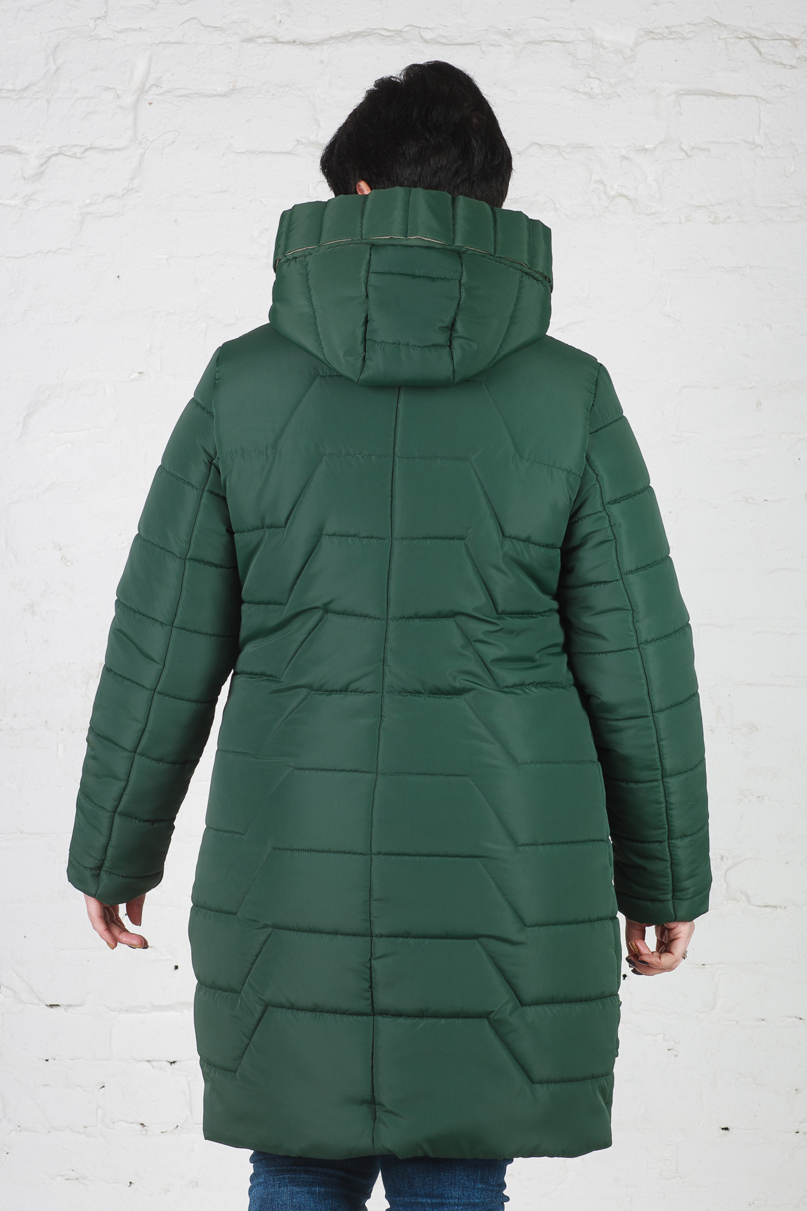 Куртка зимняя без меха Кайли зелёная