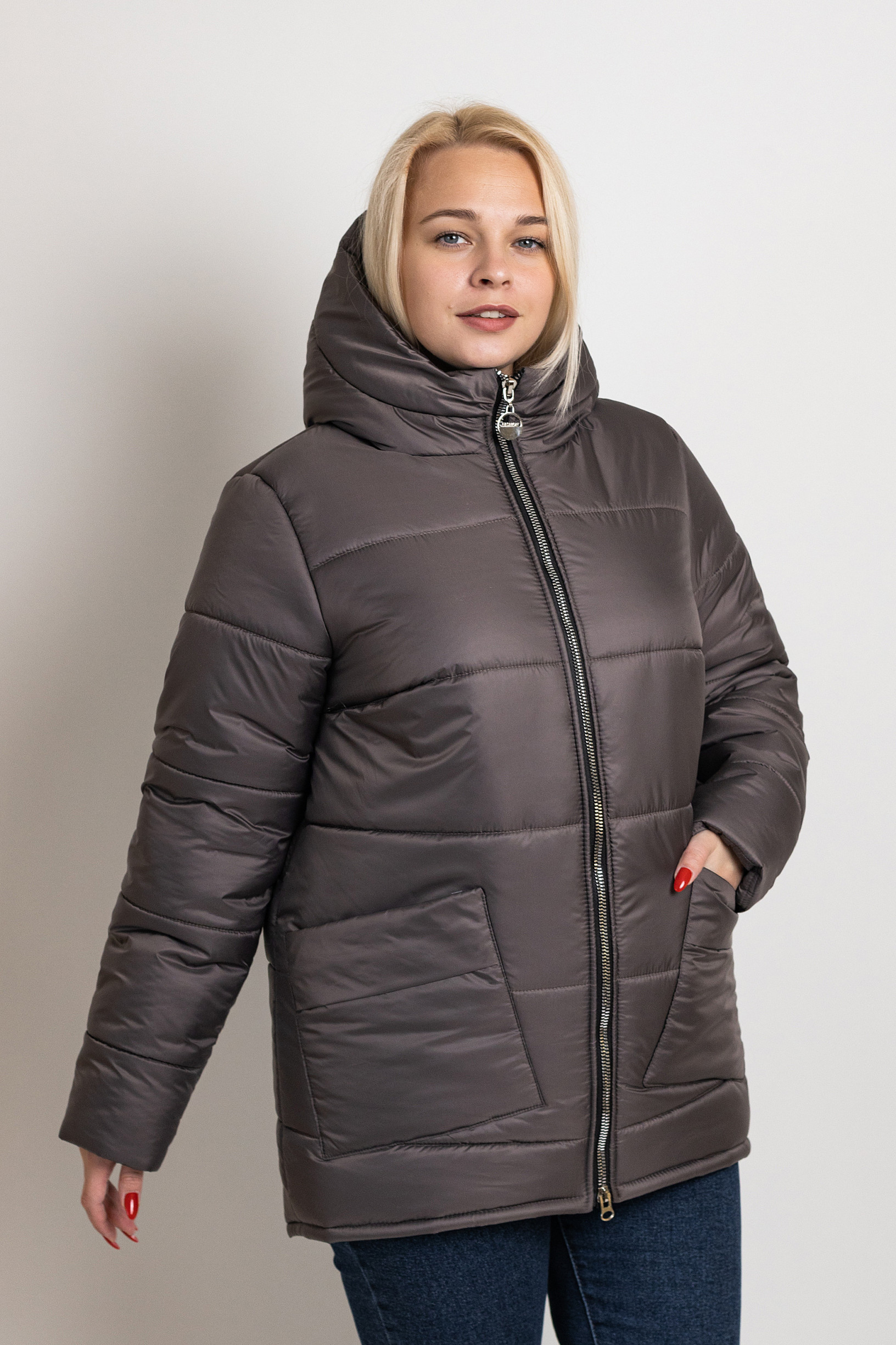 Зимова жіноча куртка бежева к-256