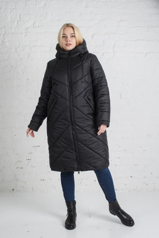 Зимове молодіжне чорне пальто Лара