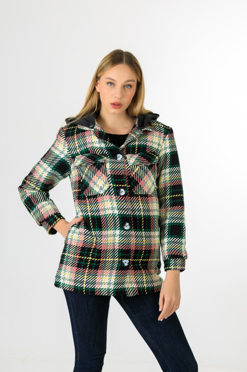 Демісезонне пальто сорочкового крою зелене