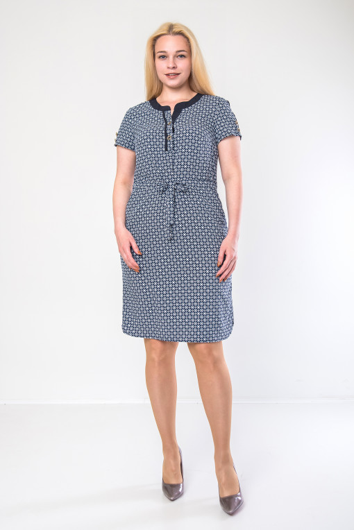 Стильное платье из софта п-638 ромбик