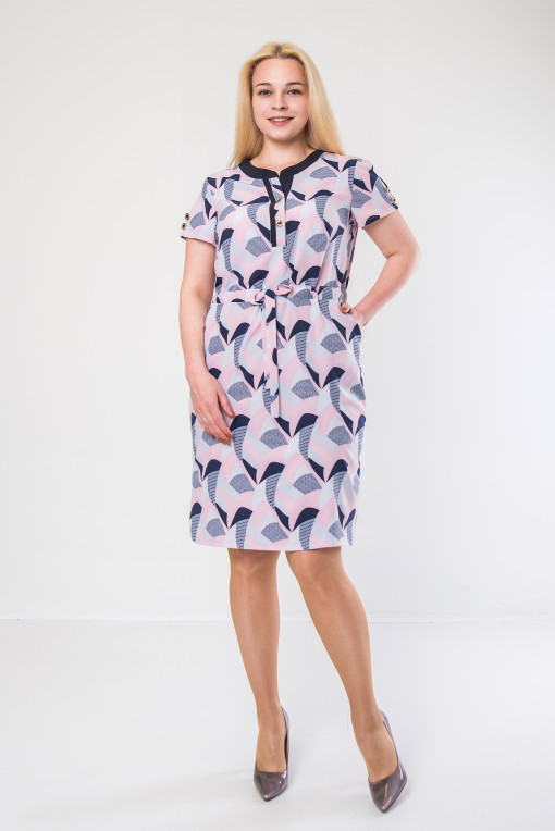 Стильное платье из софта п-638 листок