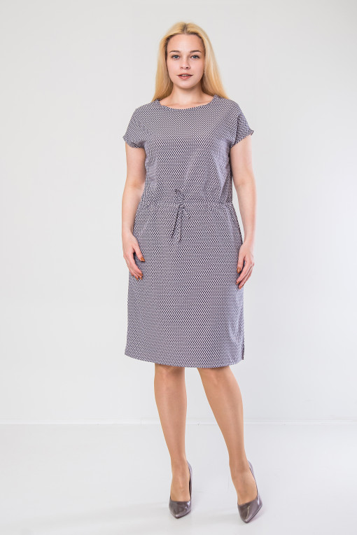 Стильное платье из софта п-467 ромбик