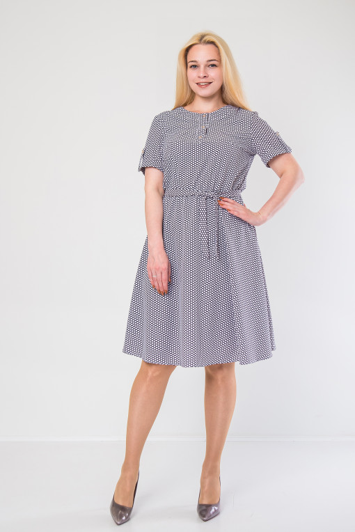 Нежное платье из софта п-897 горох