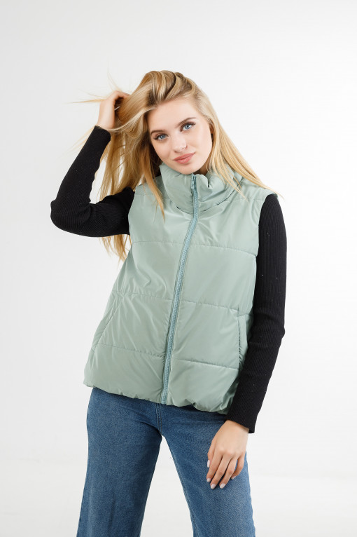 Жіноча безрукавка Фенді з велюрової плащівки м'ятна