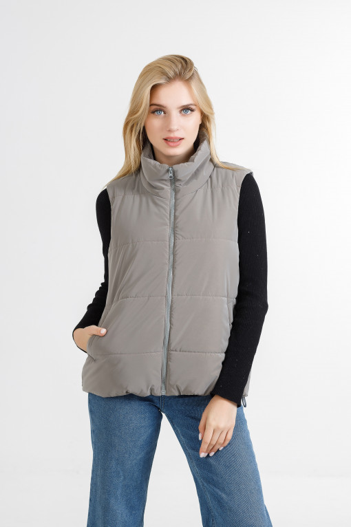 Жіноча безрукавка Фенді з велюрової плащівки сіра