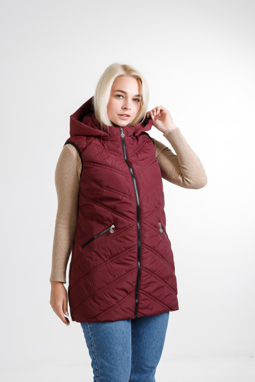 Жіноча жилетка Сімба бордового кольору