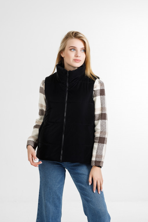 Жіноча безрукавка Фенді з велюрової плащівки чорна